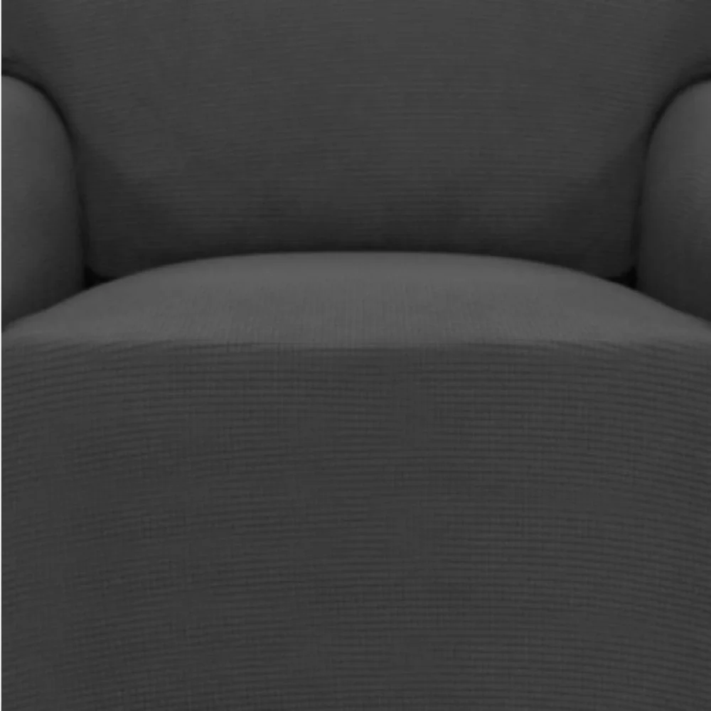 Dark Gray Stretch Spandex Jacquard Armchair Slipcover
